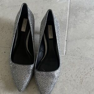 Cole Haan Metallic Silver Pointed-Toe Flats